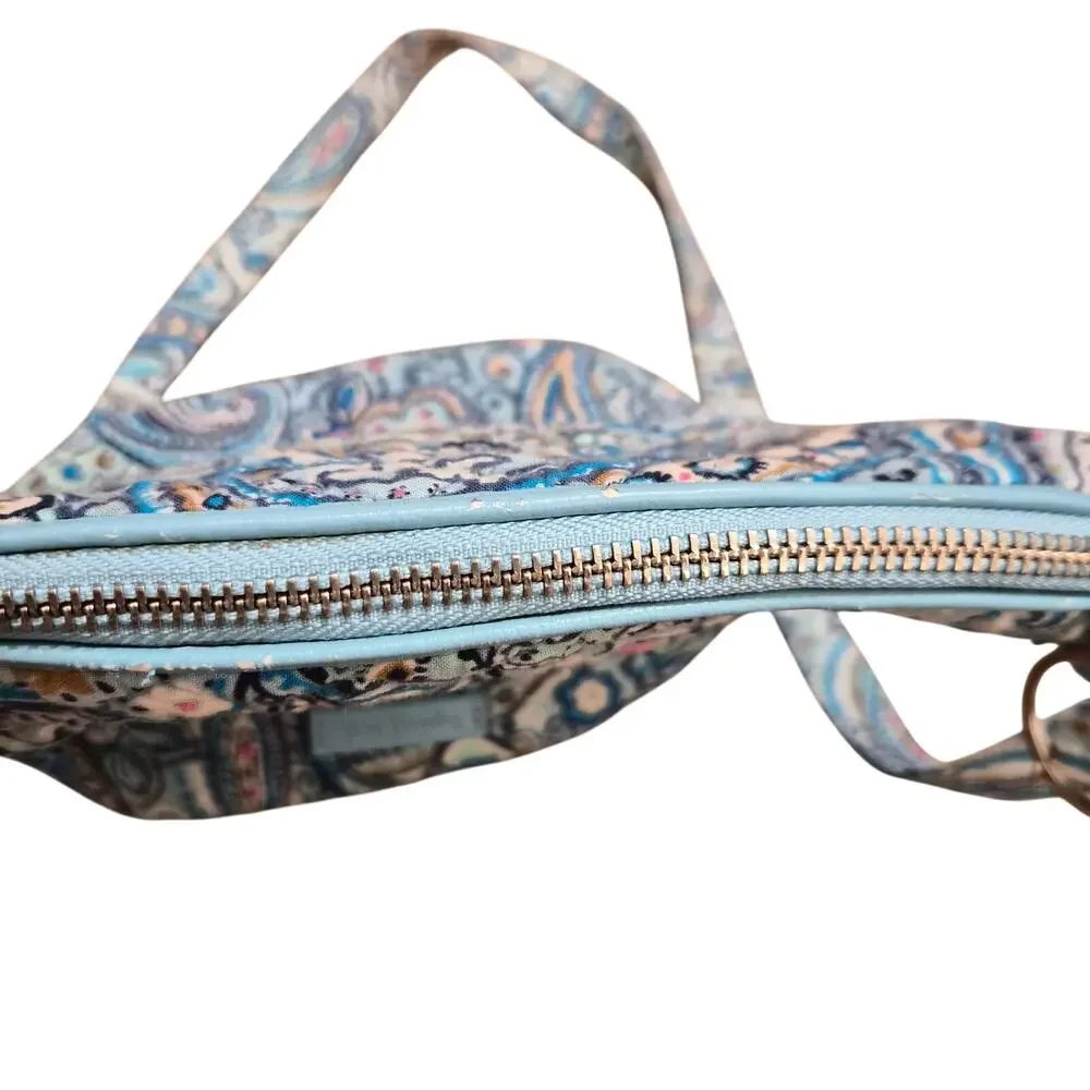 Vera Bradley Retired Daisy Dot Paisley Quilted Cotton Carson Mini Hobo Blue